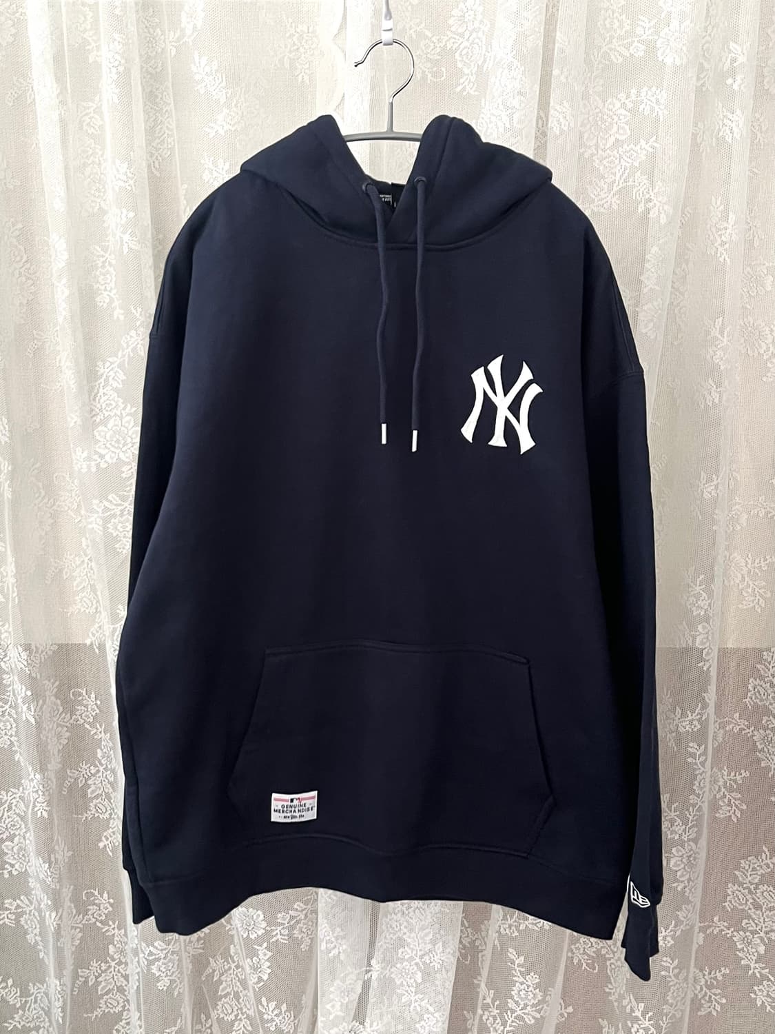 XL)뉴에라 mlb 뉴욕 양키스 새틀라이트 맵 네이비 기모 후드티 상품이미지1