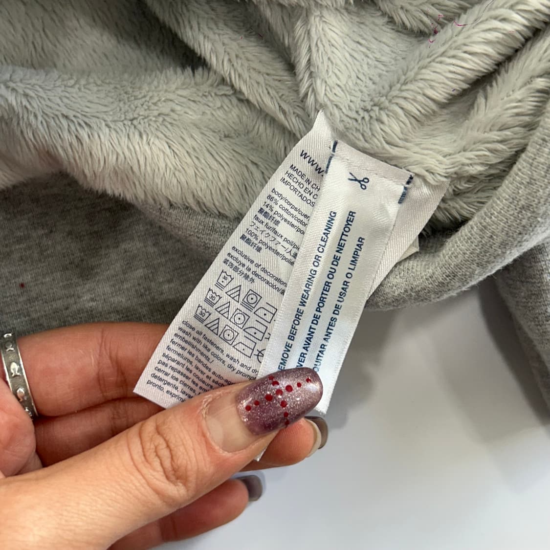 Tommy Hilfiger 타미힐피거 레터링로고 퍼안감 그레이 후드집업  상품이미지7