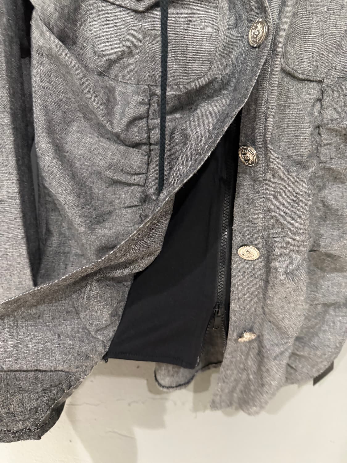 cross printing hood layered shirt 상품이미지8