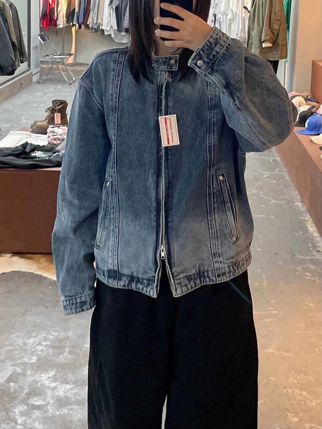 르메이 데님 워싱 라이더 자켓 H1711 상품이미지1