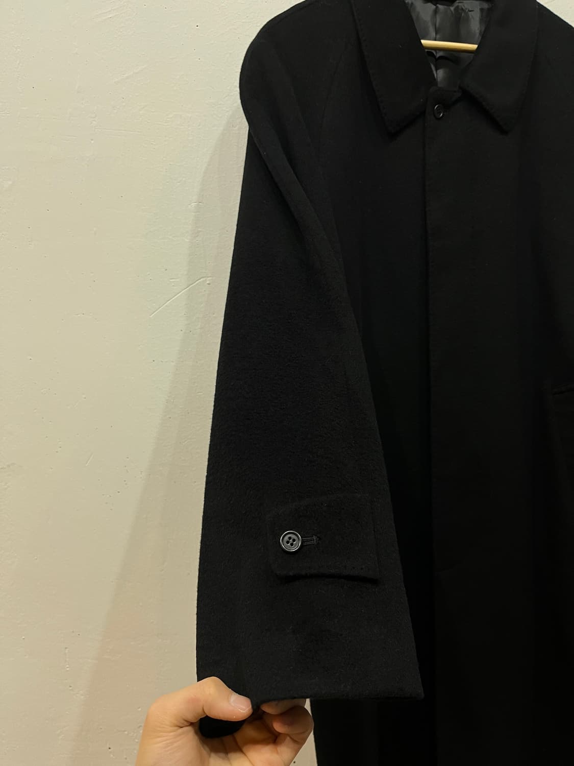 캐시미어100% 발마칸 코트 블랙 상품이미지4