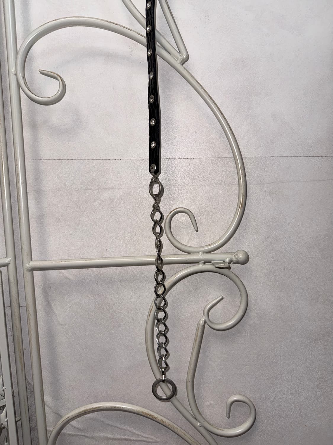 Black cubic crown stud chain belt 상품이미지6