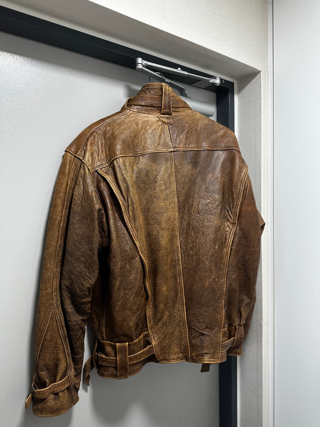 빈티지 브라운 소가죽 레더 블루종 봄버 자켓  상품이미지3