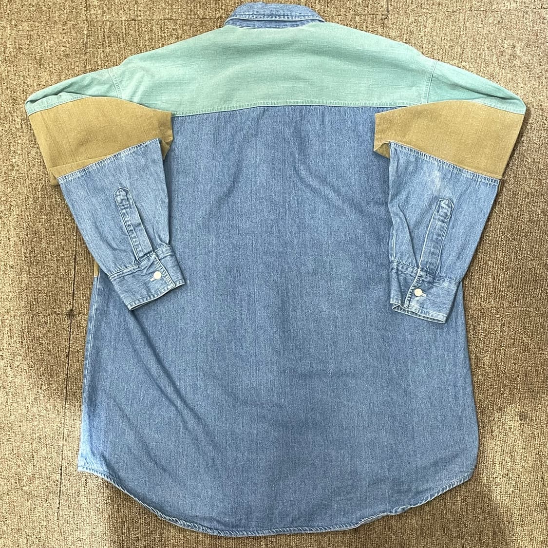 (M) Blitzz 블리츠 빈티지 패치워크 데님 셔츠 상품이미지5