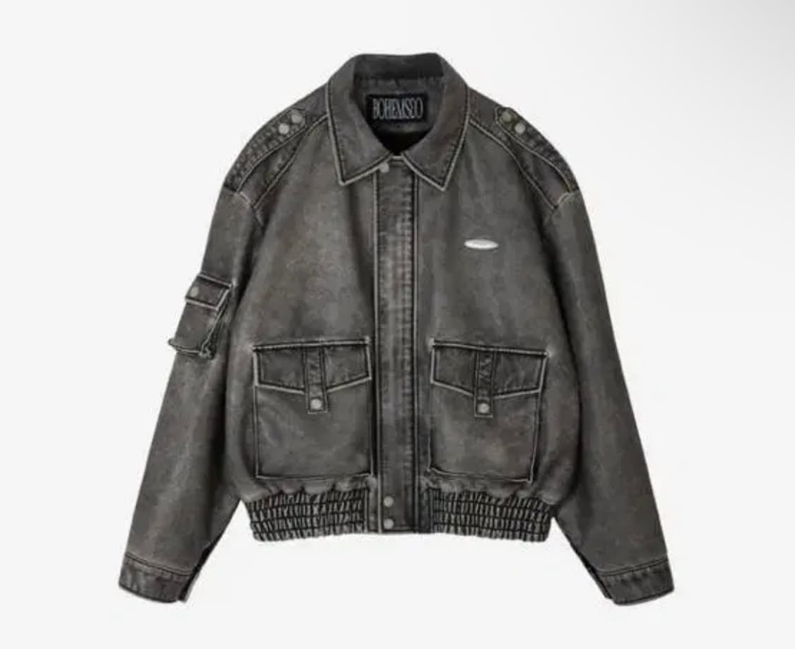 보헤미안서울 레더봄버 그레이 1사이즈 상품이미지1