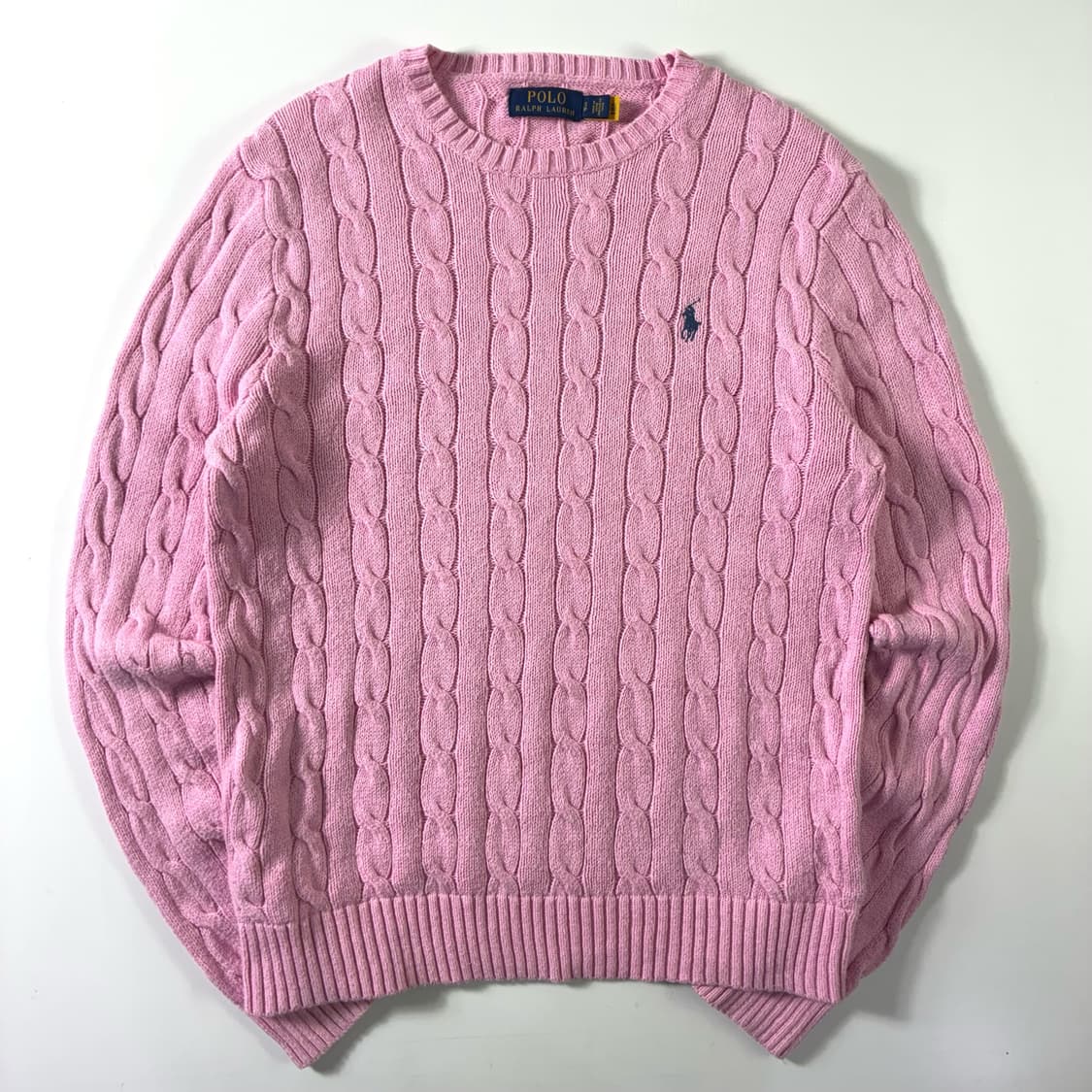 Polo  폴로 랄프로렌 신형 자수 핑크 꽈배기 니트  상품이미지1