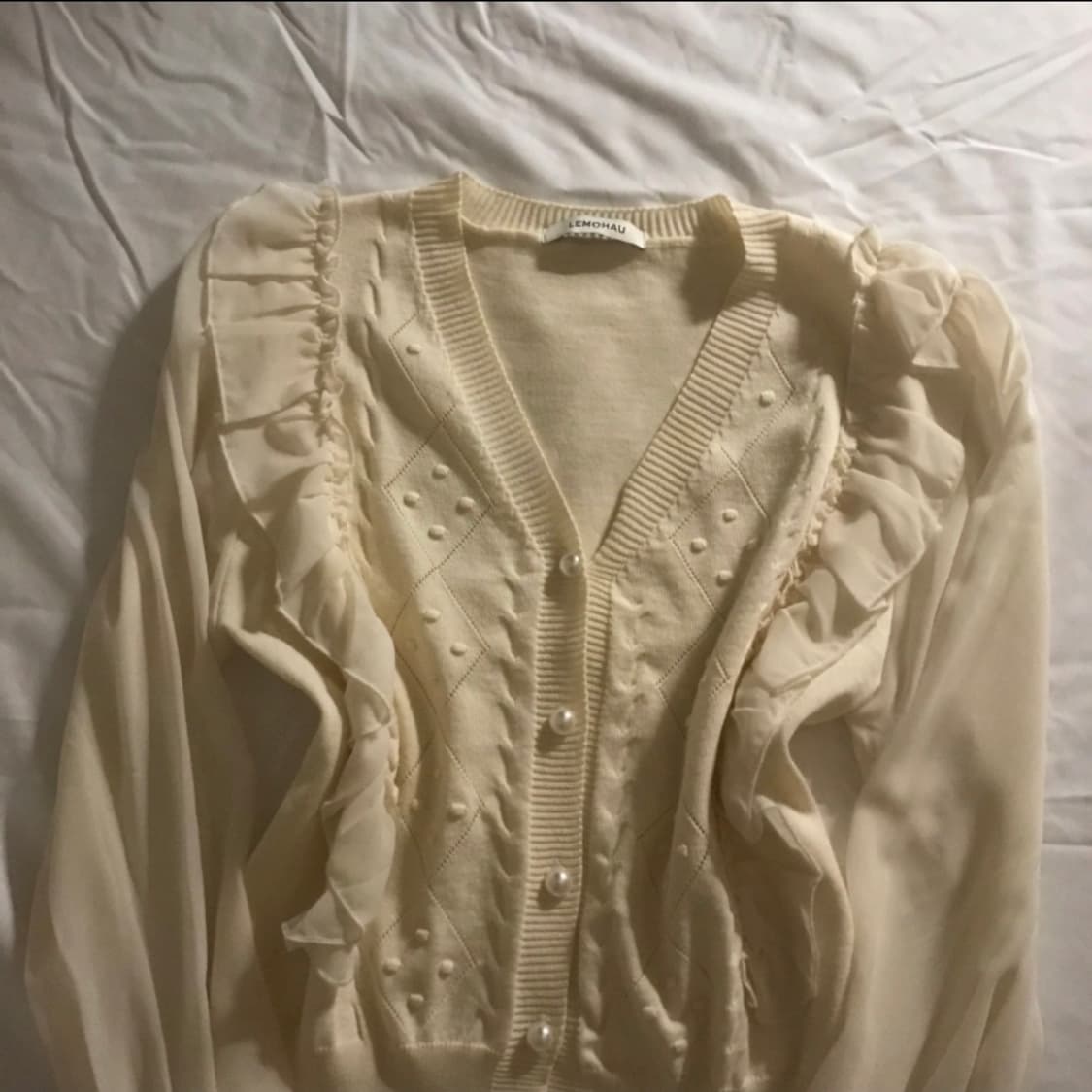 프릴 레이스 니트 가디건 상품이미지2