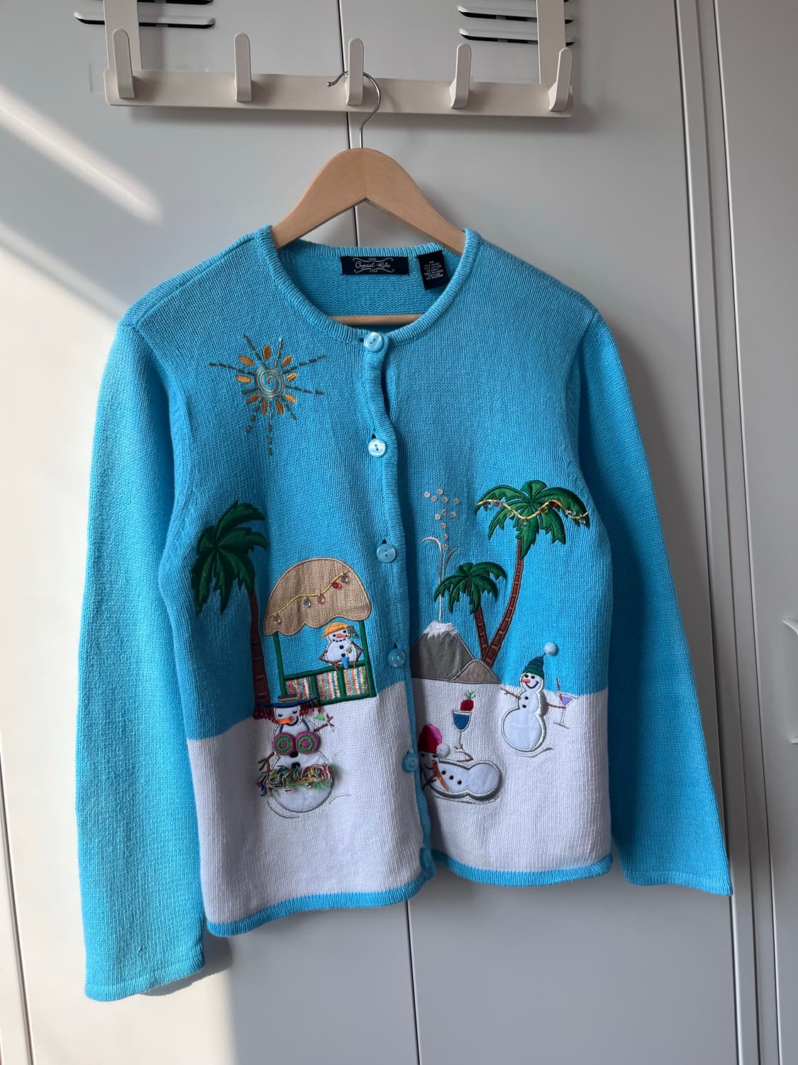 Crystal kobe 눈사람 여름휴가 풍경 니트 가디건  상품이미지4