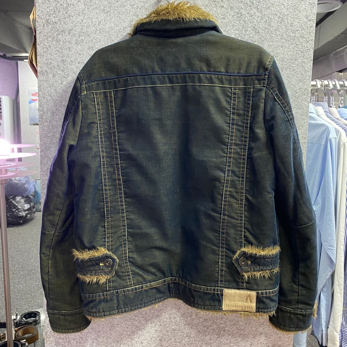 버커루 빈티지 코로듀이 무스탕 데님 자켓 B3530 상품이미지6