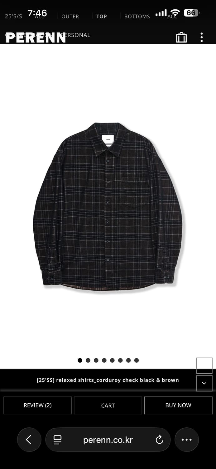 구매퍼렌 relaxed shirts_corduroy check 1사이즈 상품이미지1