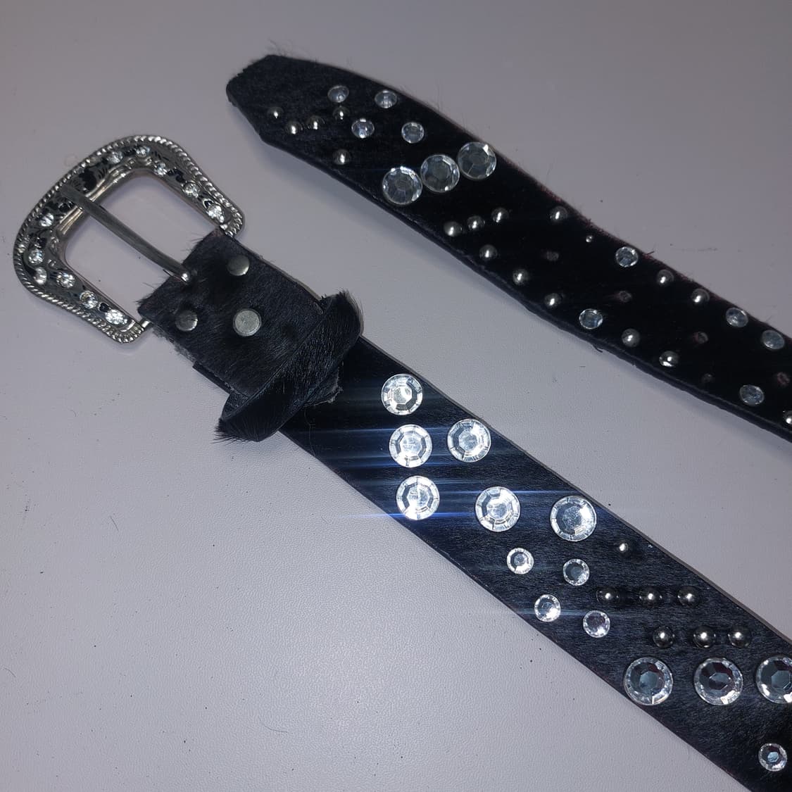펑크 고스 벨벳 왕큐빅 스터드 벨트 상품이미지1