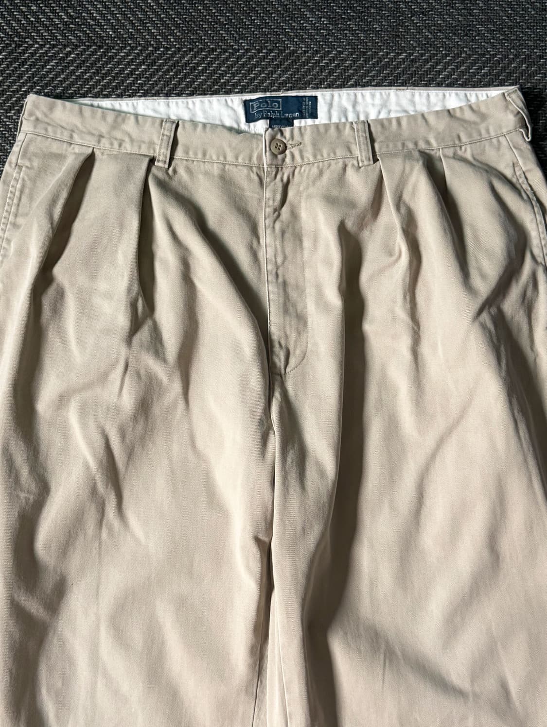 (38) 90s 폴로 랄프로렌 앤드류 더블 플리츠 치노 팬츠 상품이미지2