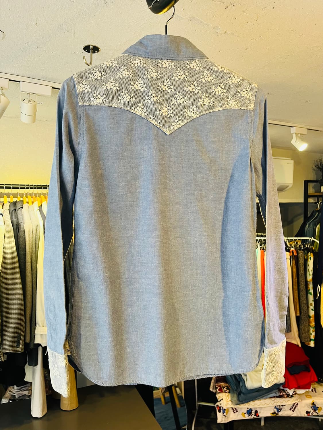 리 레이스 디테일 웨스턴 데님 셔츠 상품이미지2