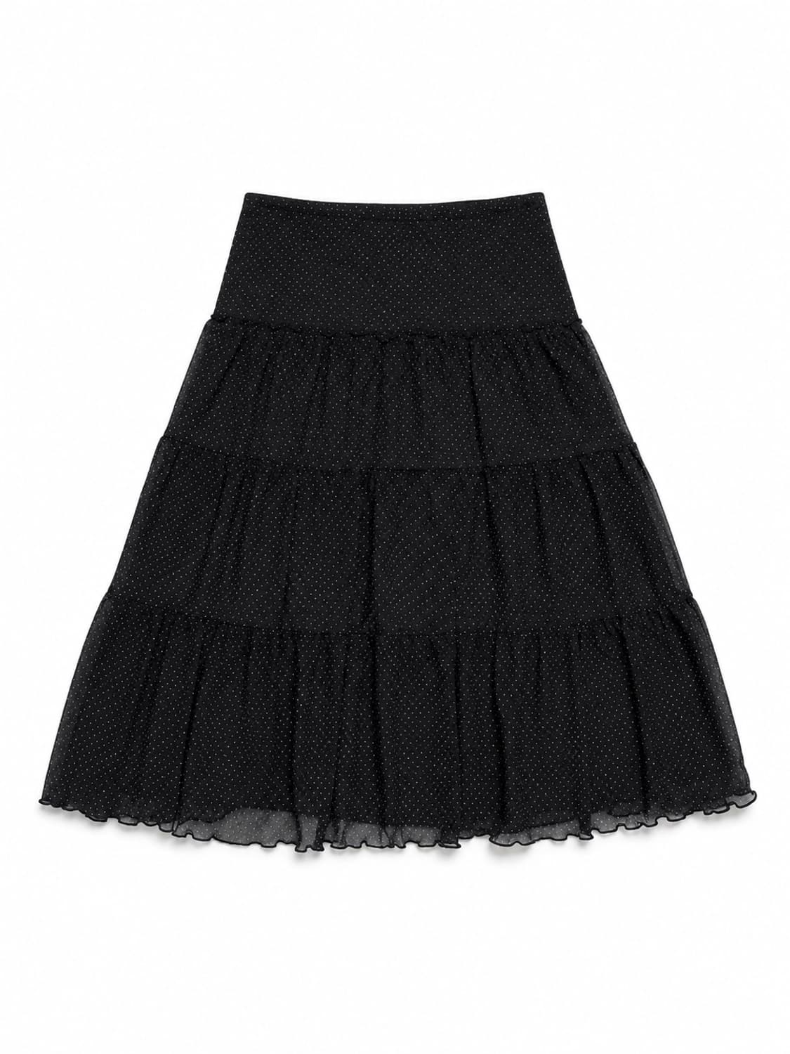 Black Dot Tiered Chiffon Skirt 상품이미지2