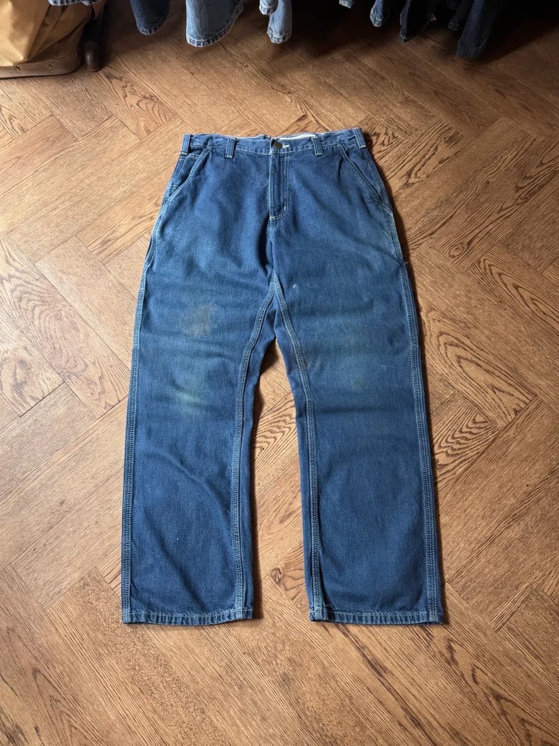 [30]칼하트 USA 덩가리핏 더티워싱 싱글니 카펜터 워크 데님 팬츠 상품이미지1