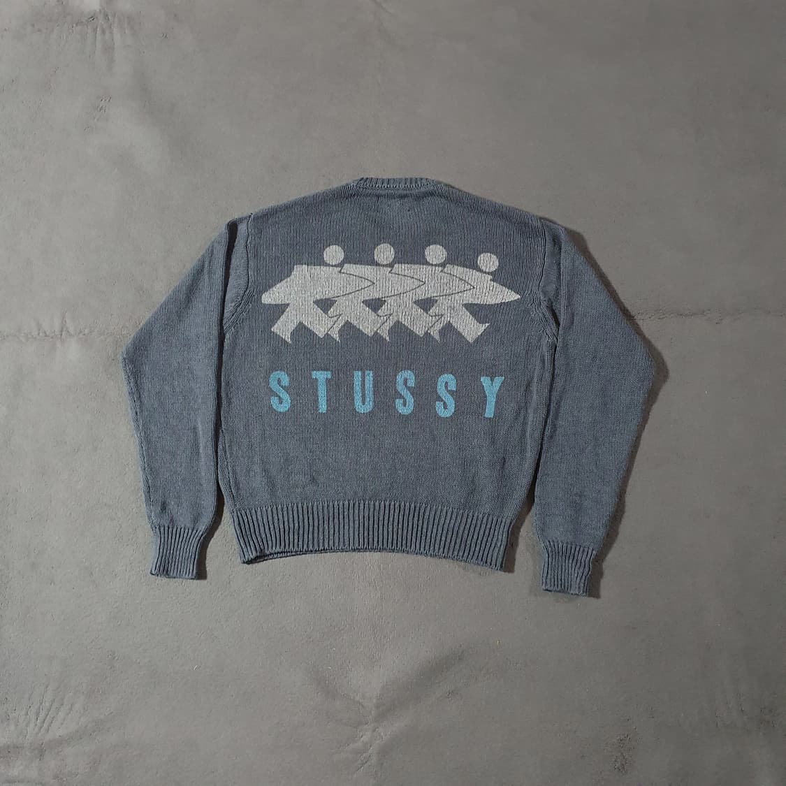 스투시 서프맨 아이콘 크루넥 니트 M 더스티블루 상품이미지2