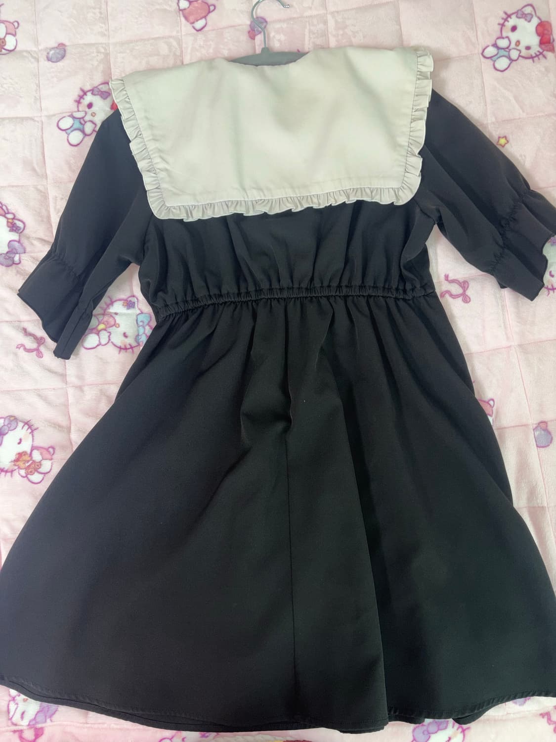 디어마이러브 세일러 반팔 원피스 블랙 상품이미지2