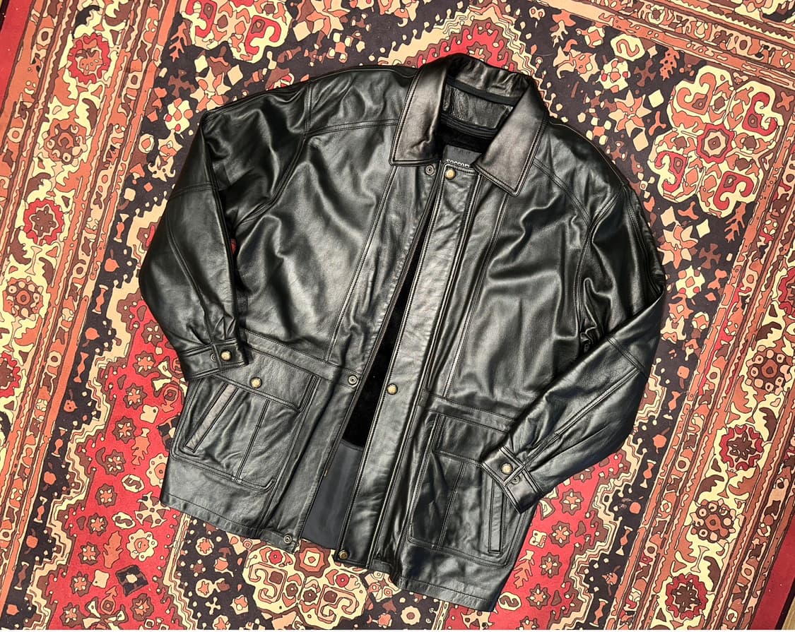 ( 2XL ) 가죽자켓 가죽코트 가죽카코트 빅사이즈가죽 오버핏가죽 상품이미지1