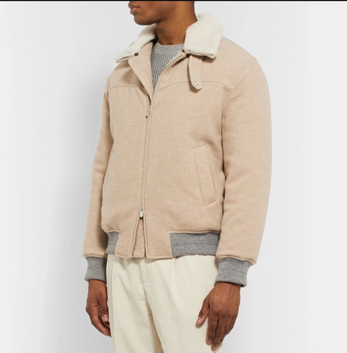 [1500만원]브루넬로 쿠치넬리 캐시미어100% 시어링 자켓 블루종팔아요 상품이미지1