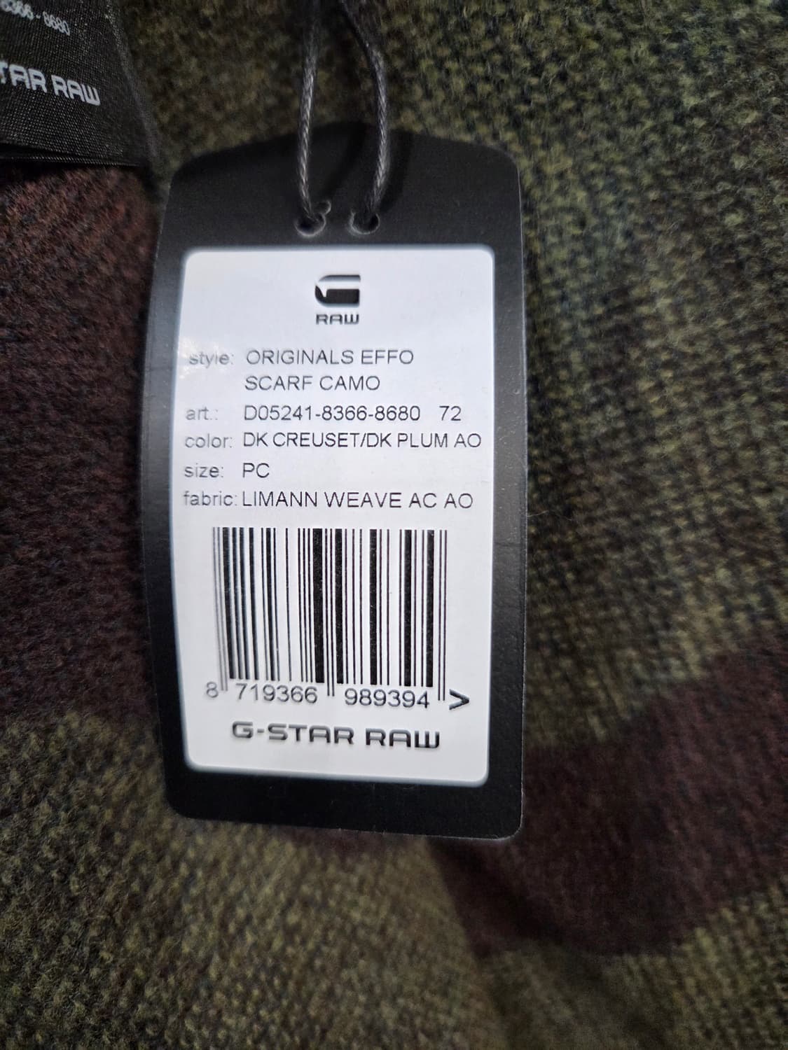 (할인특가)G-STAR 카모플라쥬 패턴 머플러 상품이미지9