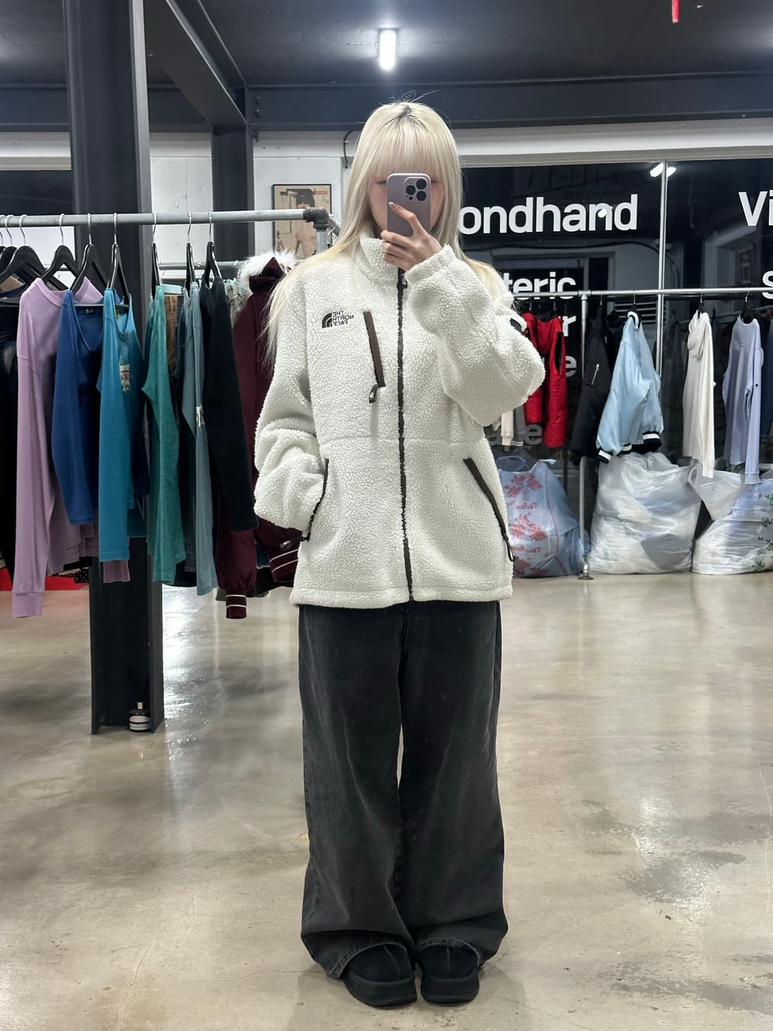 노스페이스 화이트 브라운 후리스 상품이미지3