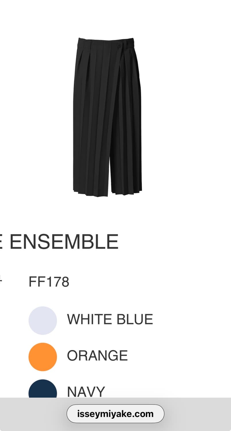 옴므플리세 엣지 앙상블 하카마 블랙 2싸이즈 상품이미지1