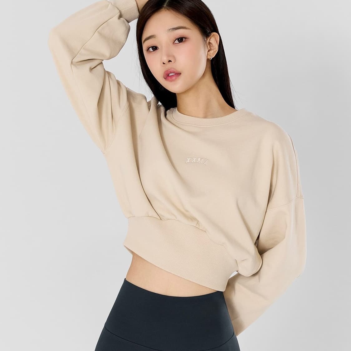 23FW 잭시믹스 와이드 밴딩 크롭 맨투맨 상품이미지1