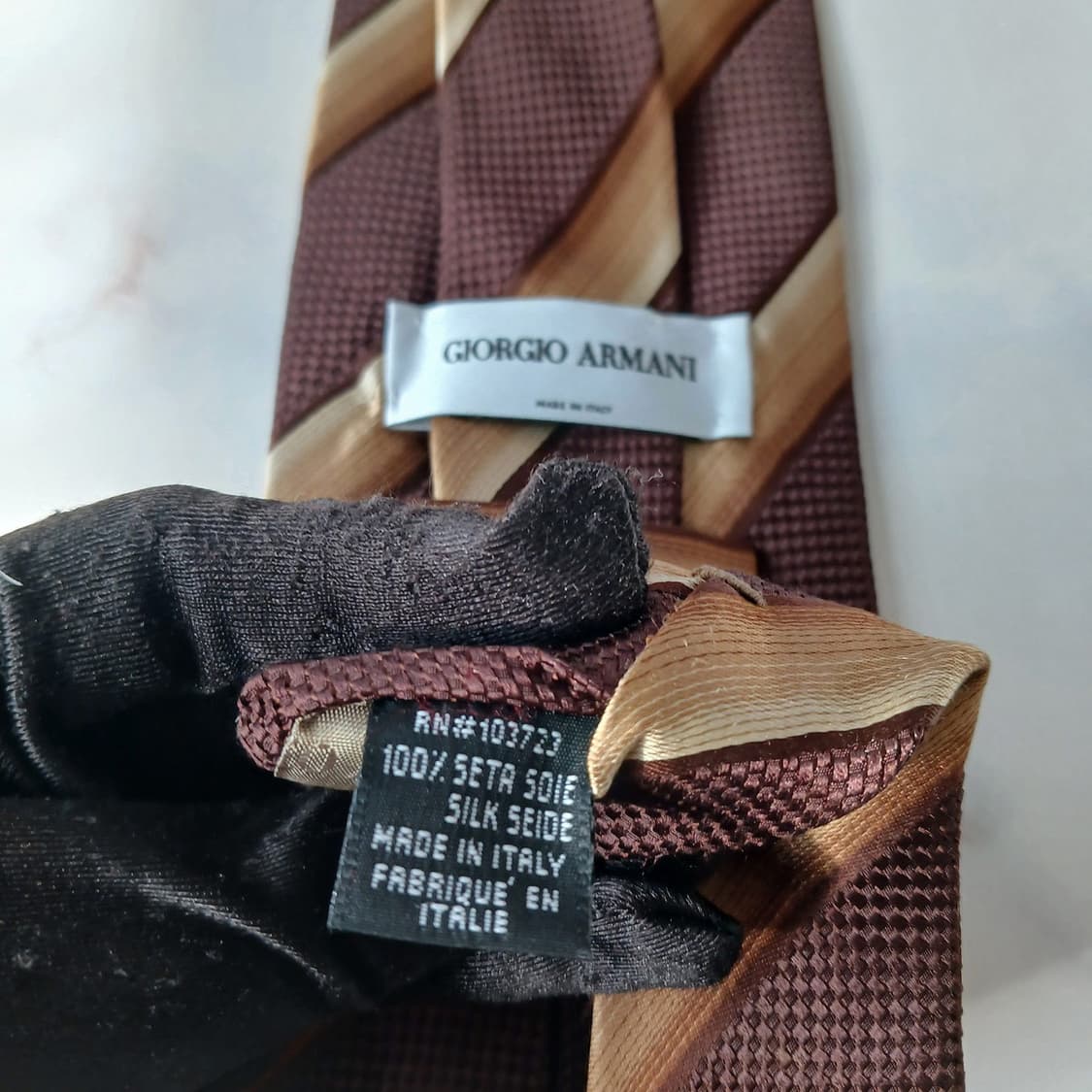 조르지오아르마니 실크 스트라이프 넥타이 9.6cm A~B등급 A19419 상품이미지10