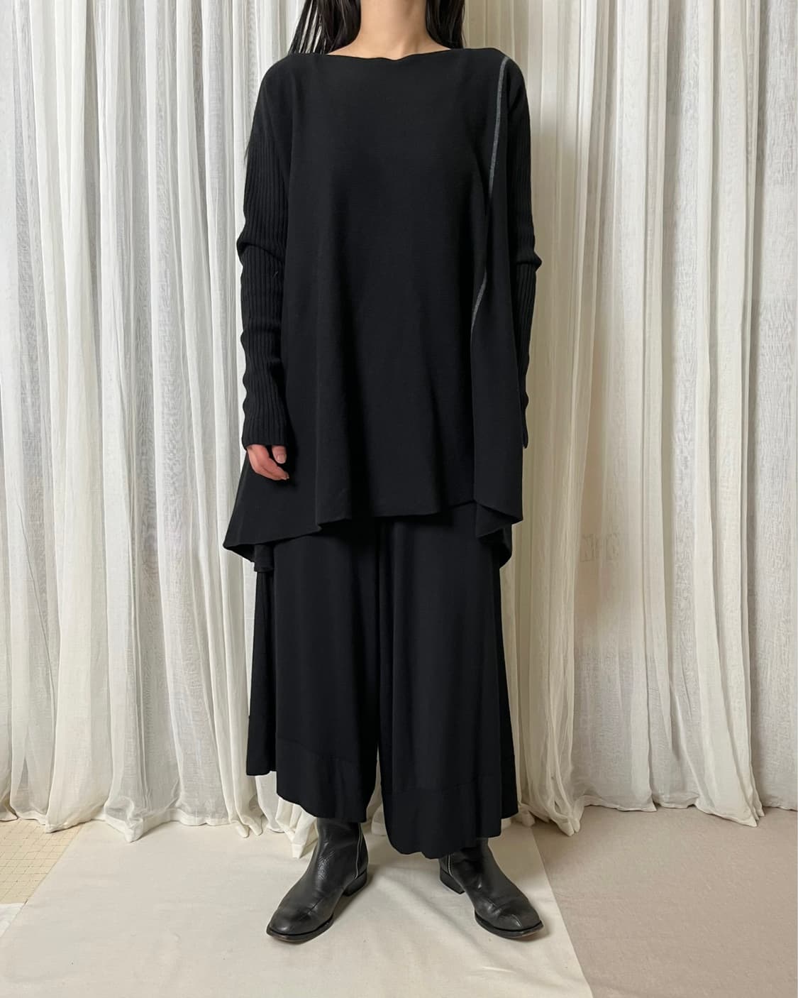 요지야마모토 플레어 롱 니트 yohji yamamoto y’s 비대칭 상품이미지1