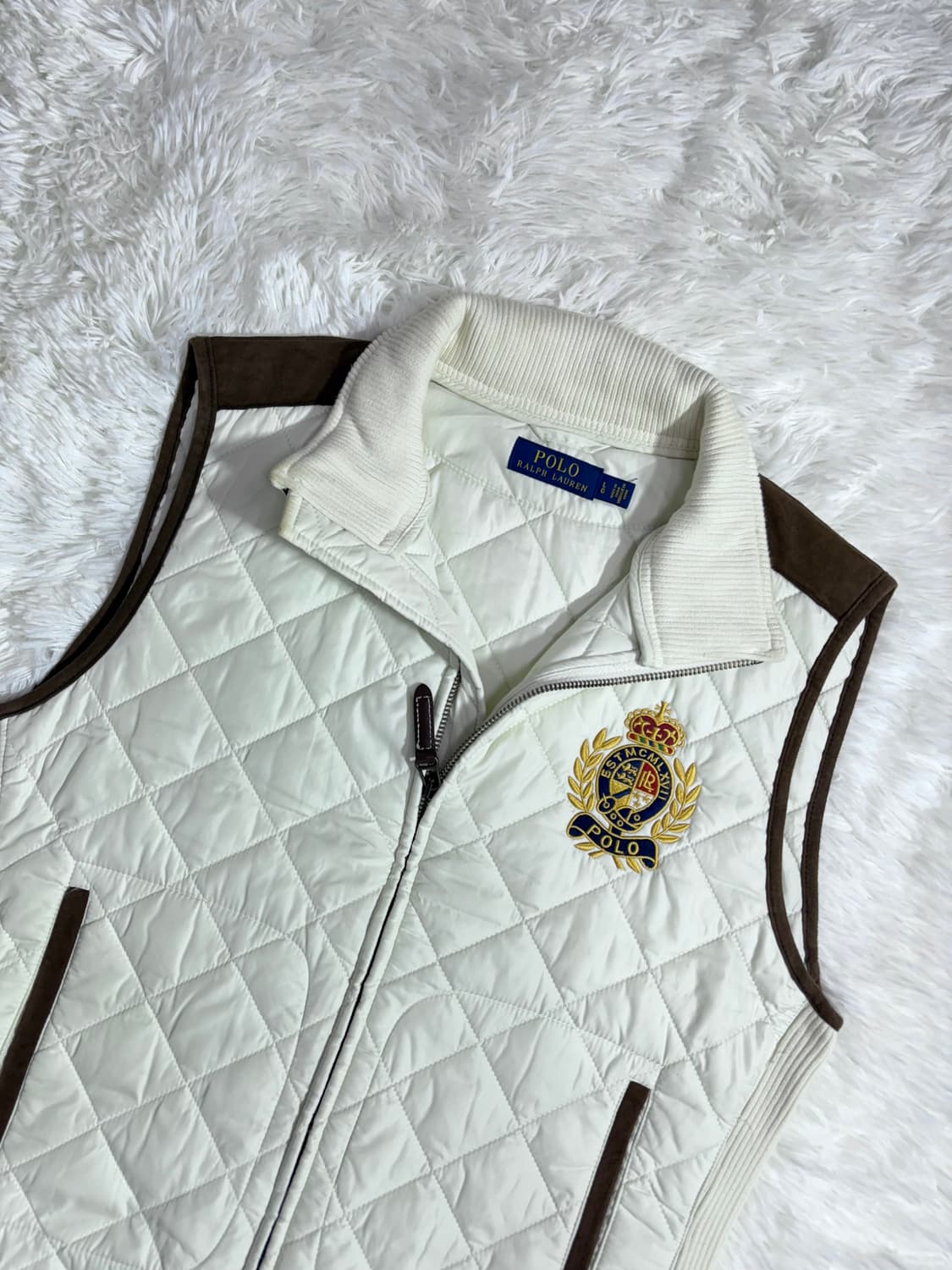 폴로 랄프로렌 화이트 투웨이 패치로고 베스트  상품이미지5