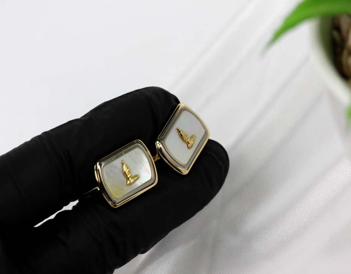 트루사르디 미사용 S등급 천연자개 남자 명품 커프스 상품이미지5