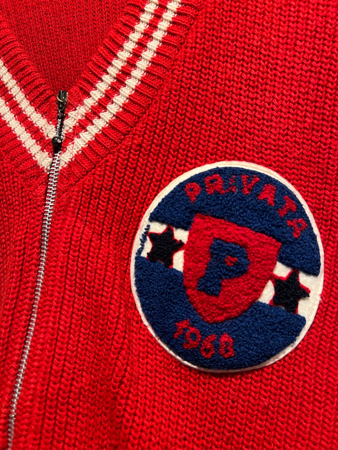 [L]6~70's 스페인제 레드 울 집업 가디건 상품이미지3