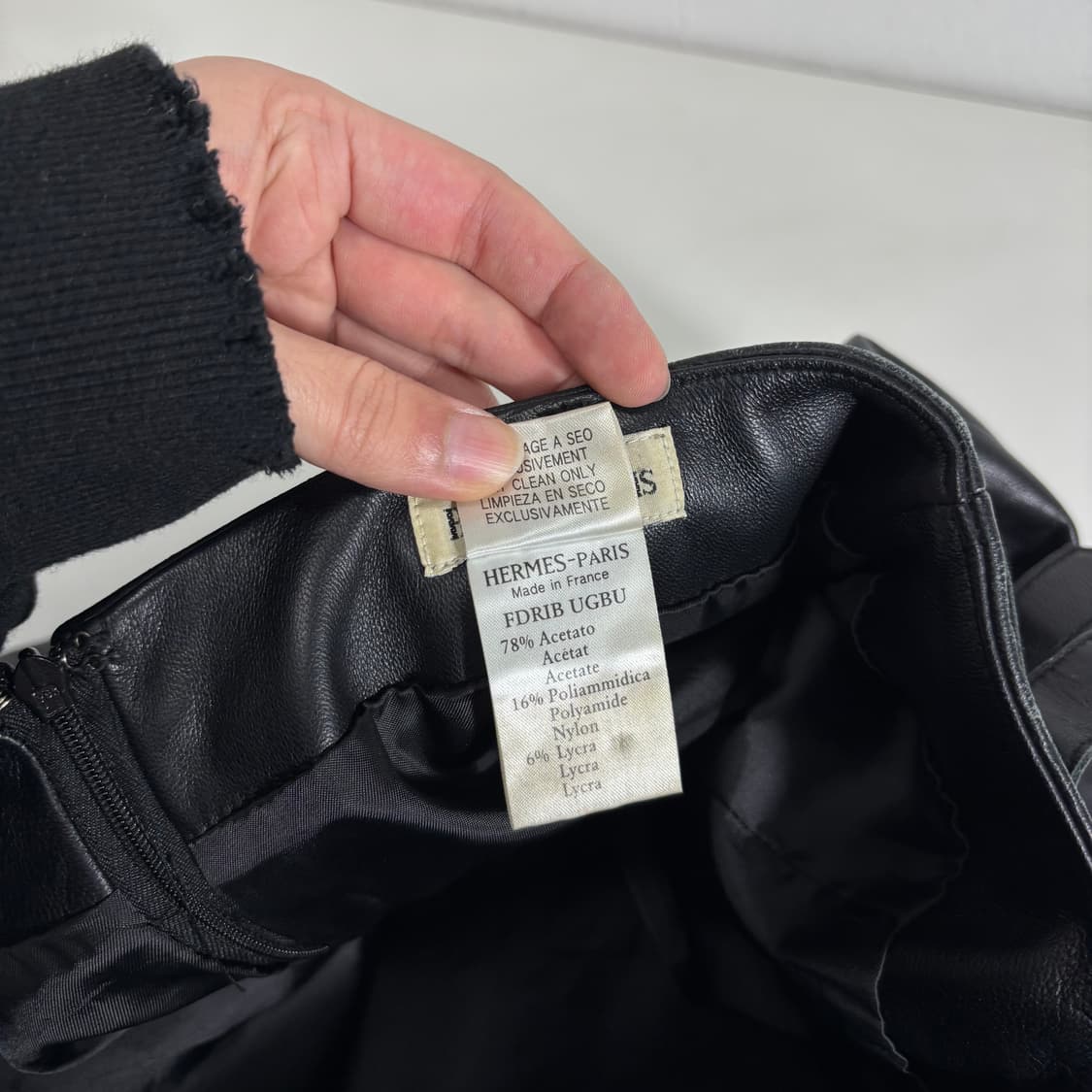 34 에르메스 블랙 벨트 앞트임 A라인 레더 스커트 상품이미지7