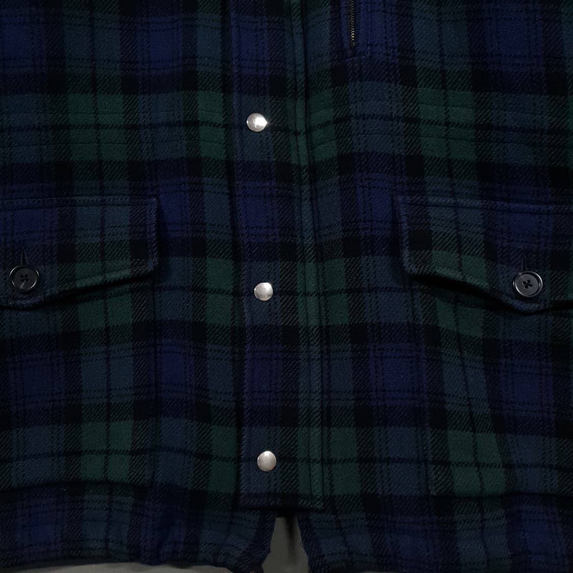 실측 XL) 폴로 랄프로렌 90s 블랙와치 타탄체크 울 코트 후드 자켓 상품이미지4