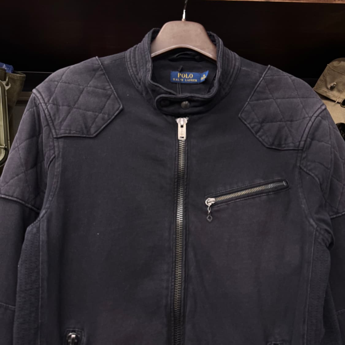 폴로 랄프로렌 신형 라벨 피그먼트 워싱 코튼 바이커 라이더 자켓 N238 상품이미지3