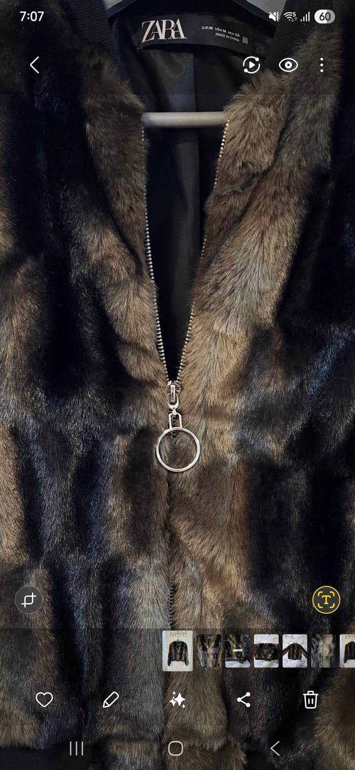 자라 퍼 자켓 M 상품이미지6