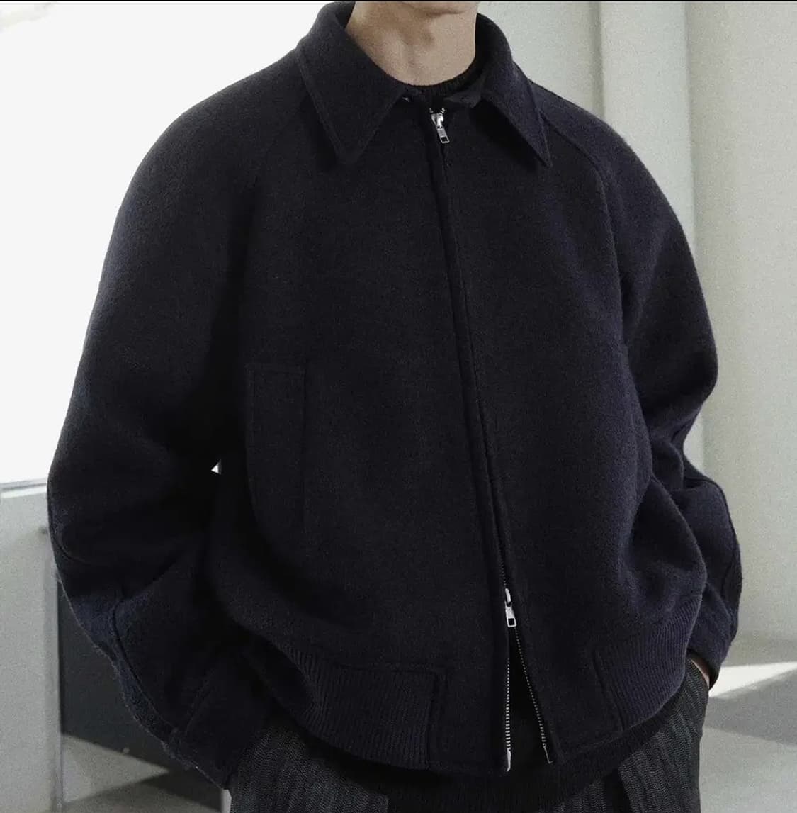 어널러코드 부클 울 숏자켓 블루종 L 네이비 상품이미지1