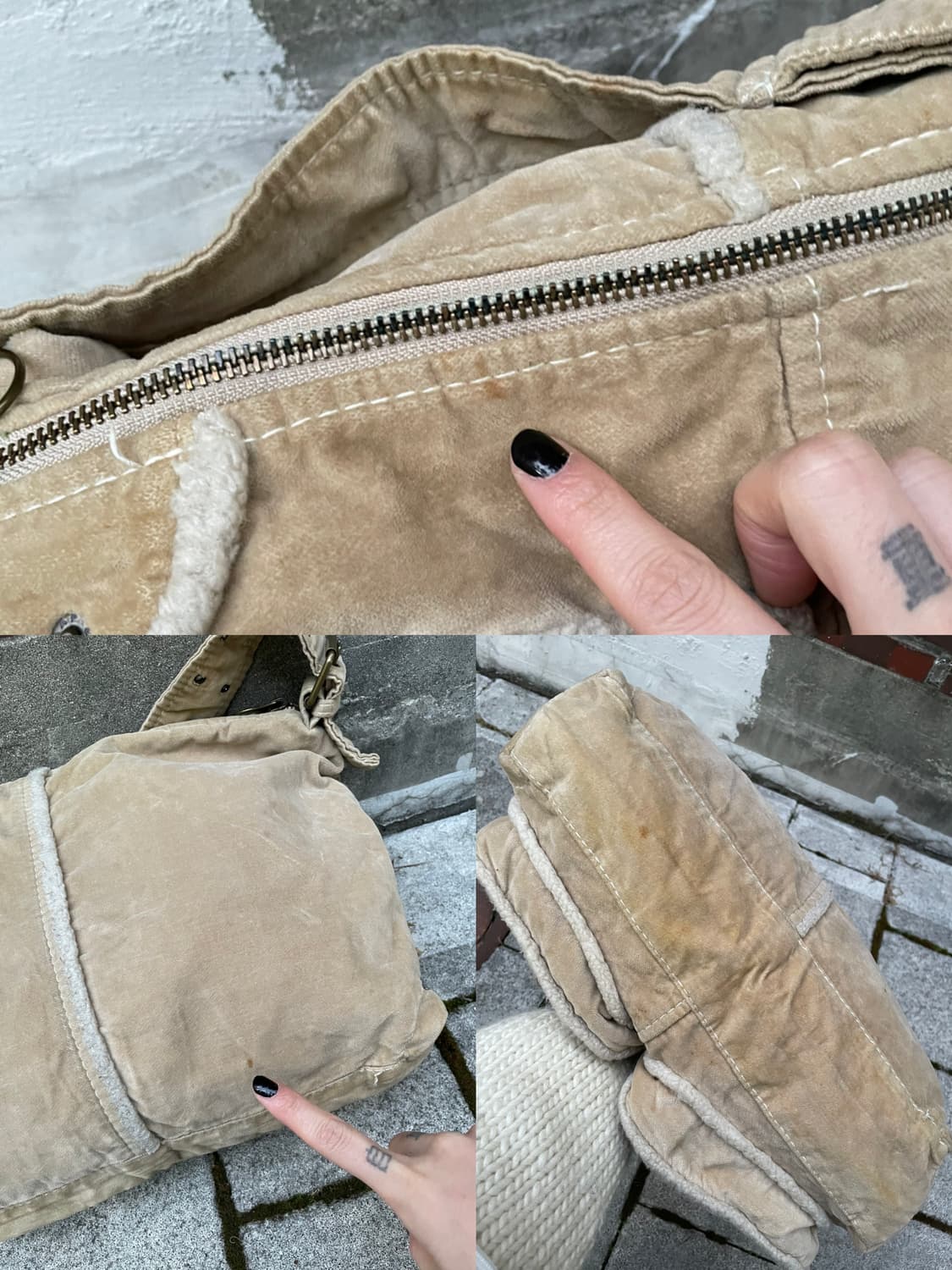 (빈티지)00‘s Gap 갭 코듀로이 양털 크로스 토트백 상품이미지9