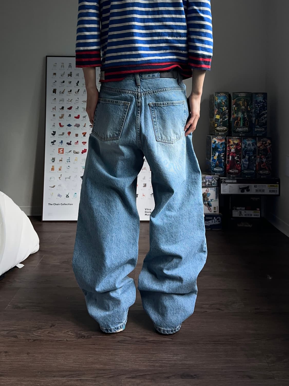 MOHHE 리프드 와이드 스트레이트 진 상품이미지6