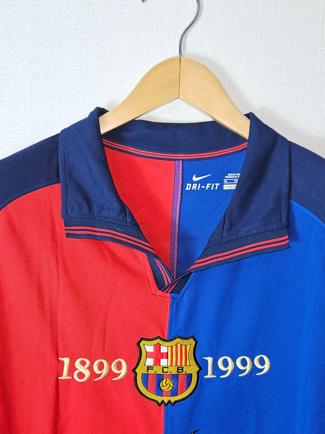 99-00 나이키 바르셀로나 100주년 히바우두 유니폼 져지 레플리카XL 상품이미지3