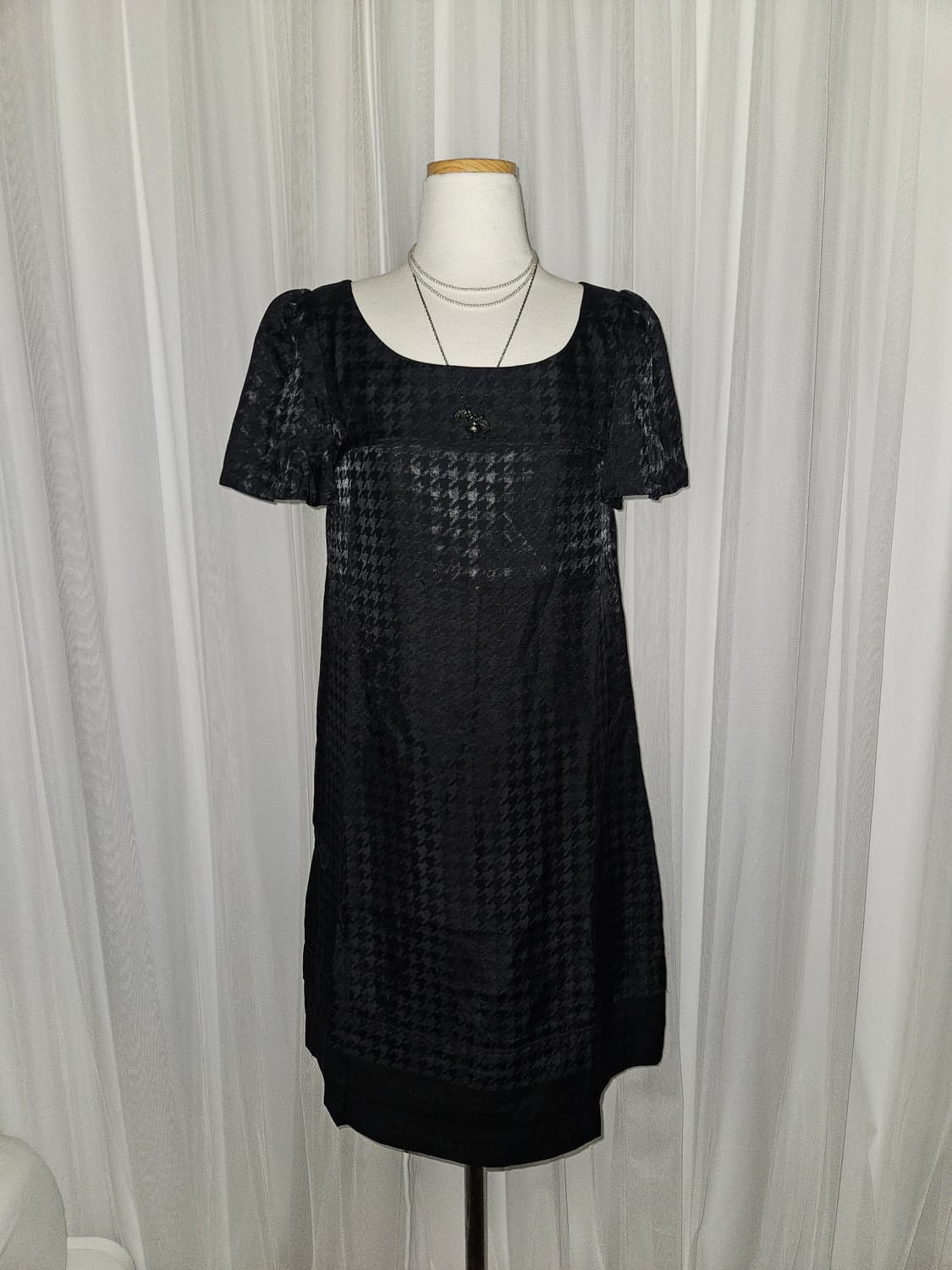 clear impression 하운드체크 블랙 원피스 공겜여주 고스 고딕 상품이미지1