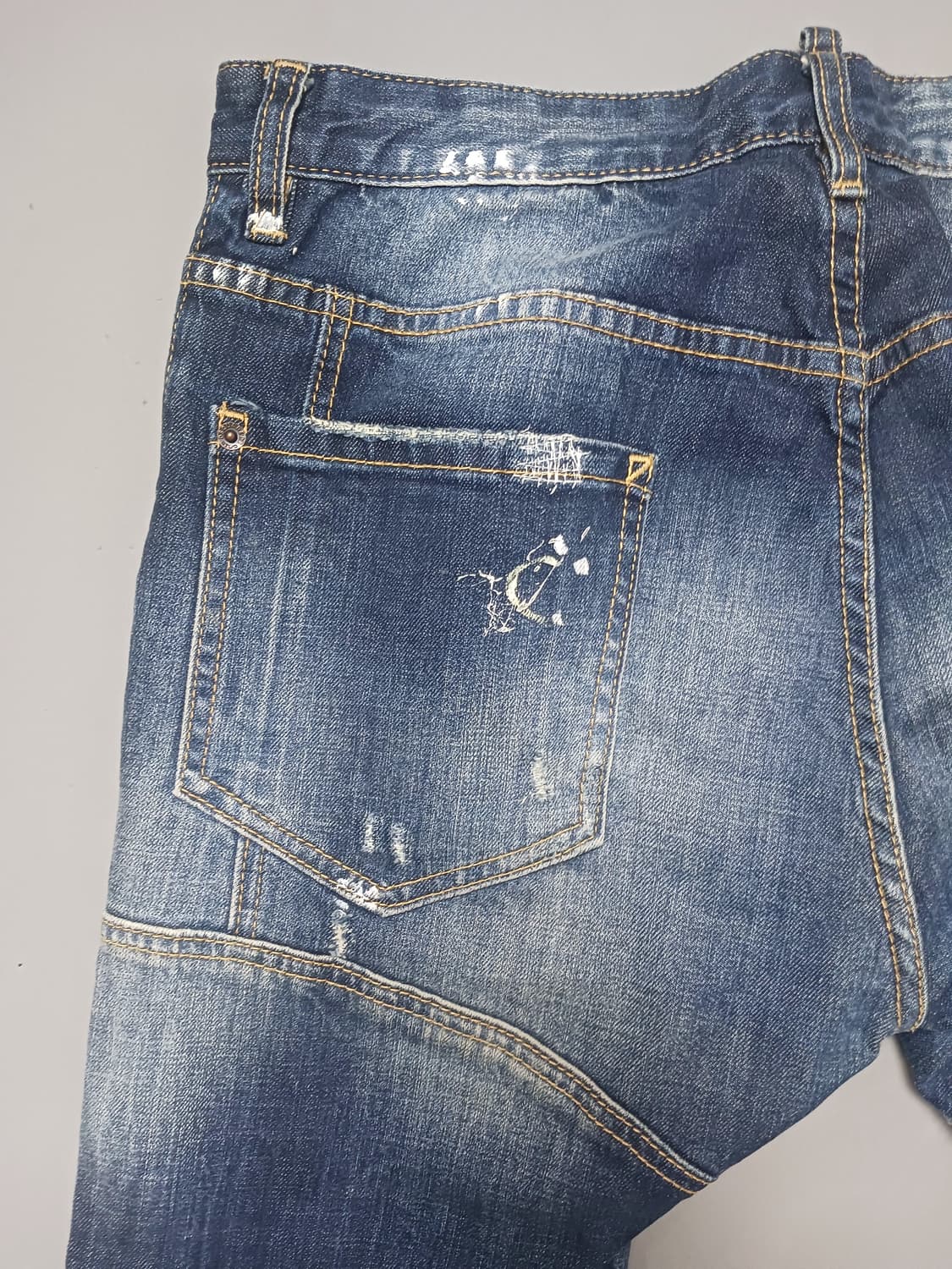 [50] 디스퀘어드2 화이트페인트 스팟 바이커진 청바지 34 35 상품이미지8