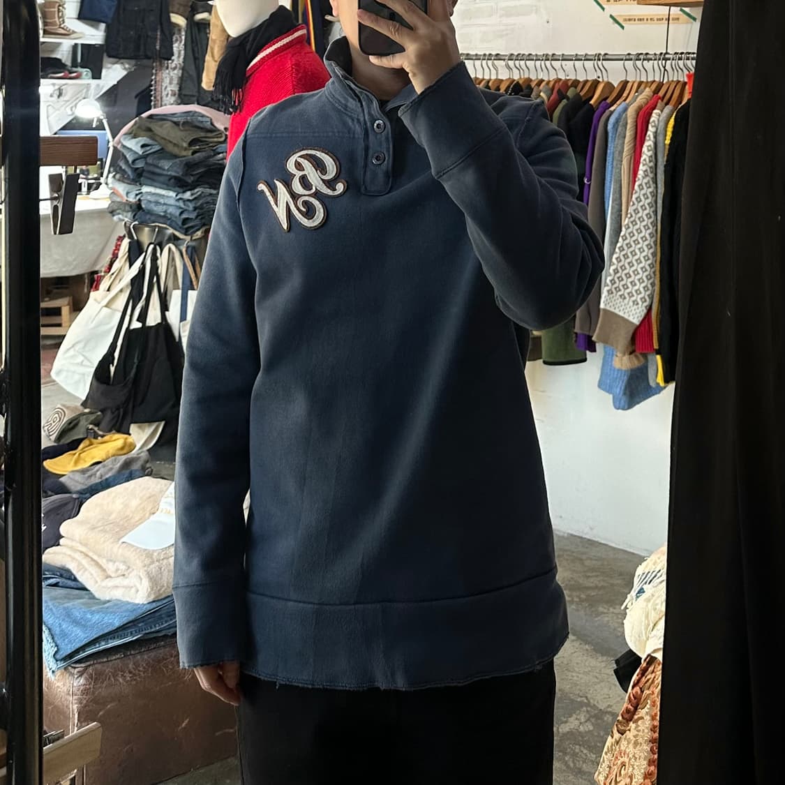 (착용컷) BACK NUMBER 폴라 스웻 셔츠 (남성용 98) 상품이미지3