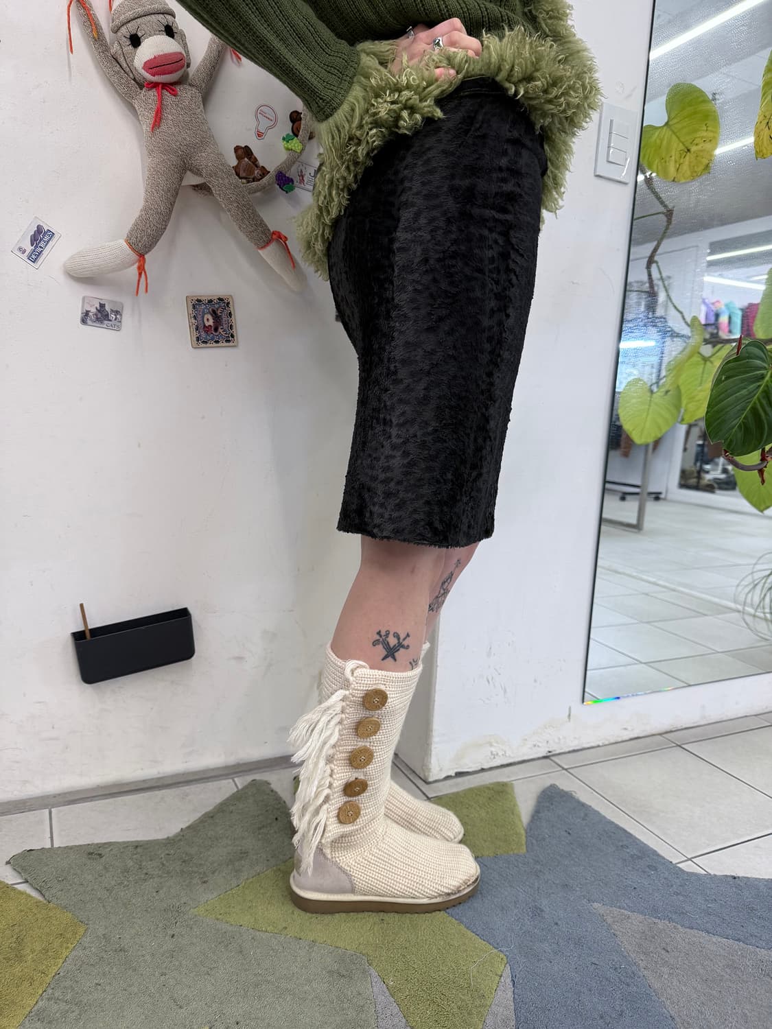 black leopard fur skirt 상품이미지2