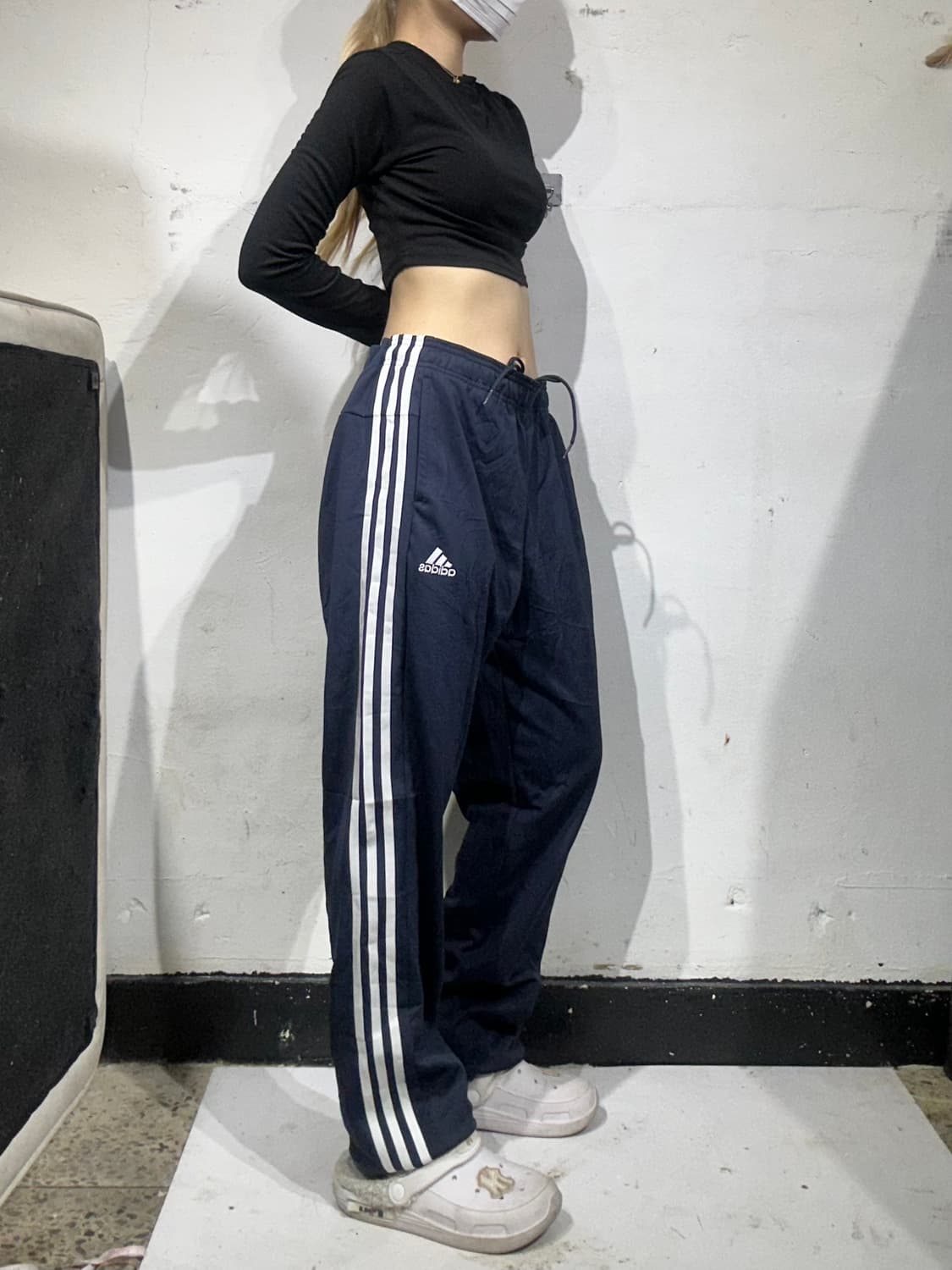 아디다스 네이비 화이트 삼선 트레이닝 팬츠 XL  상품이미지1