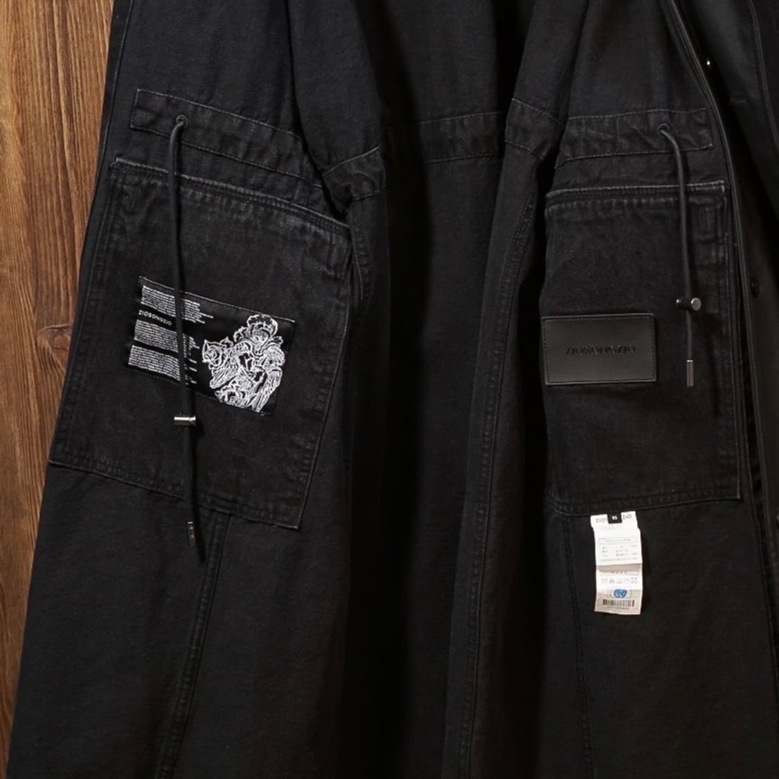 송지오 옴므 레더 디테쳐블 데님 코트 상품이미지6