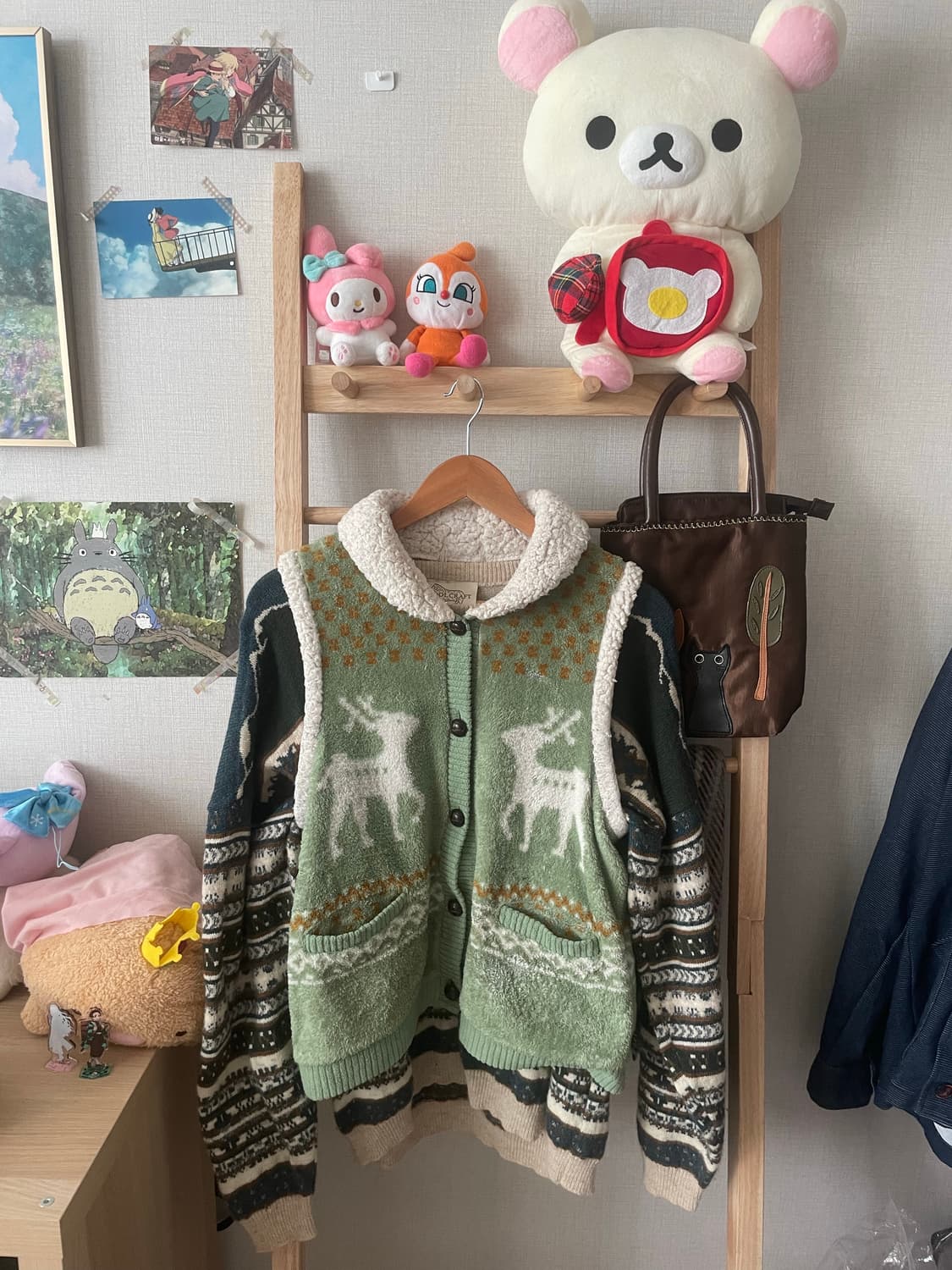 모리걸 빈티지 노르딕 양털조끼 니트 set 💚🐑 상품이미지1