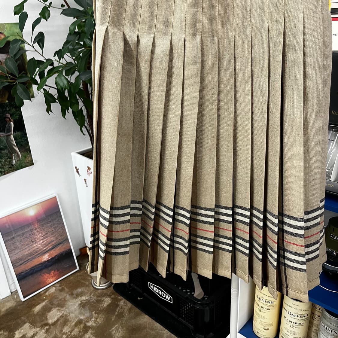 버버리 노바체크 플리츠 스커트 38 상품이미지3