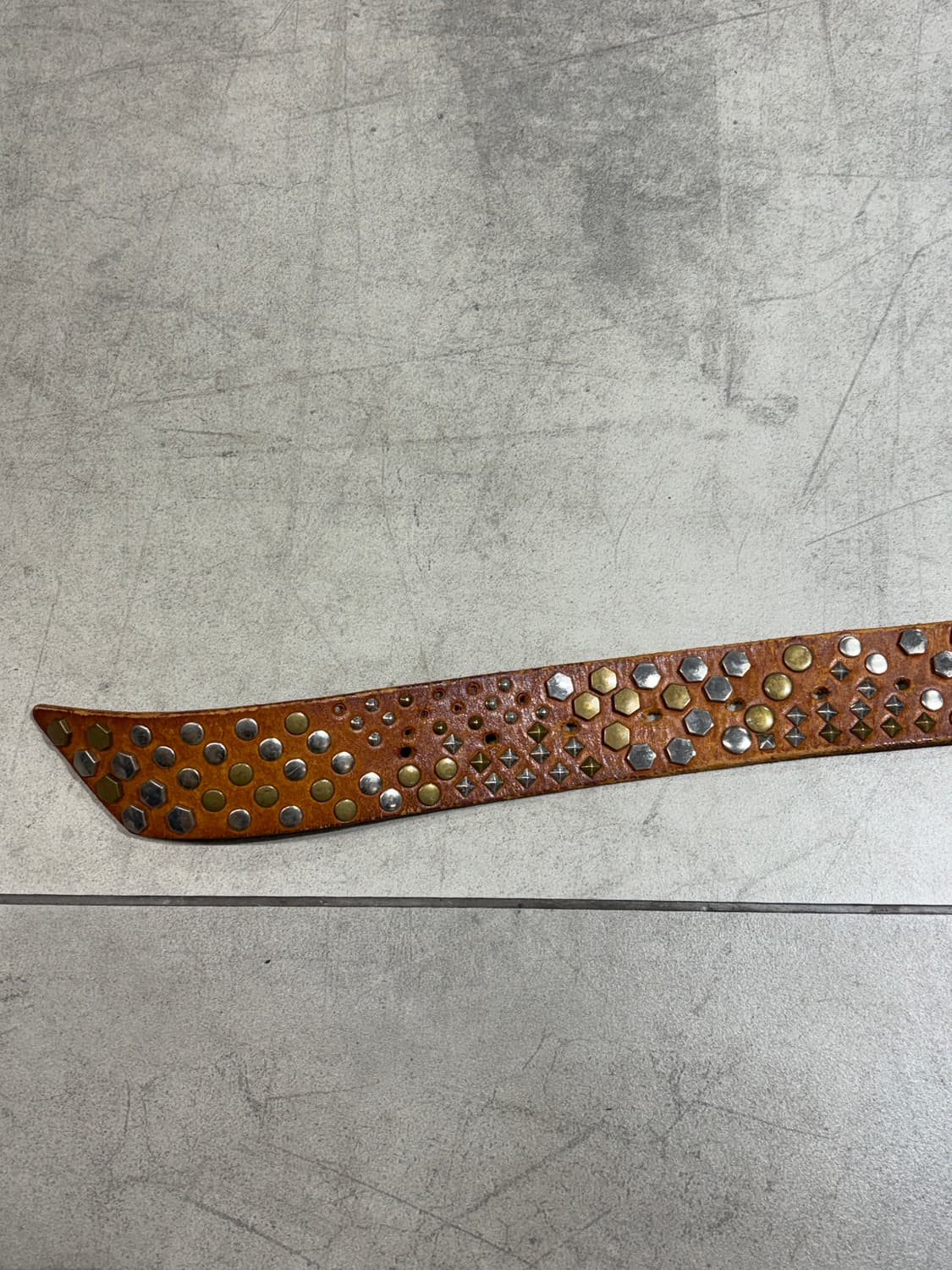 00s 마리떼 프랑소와 저버 스터드 소가죽 레더 벨트 상품이미지8