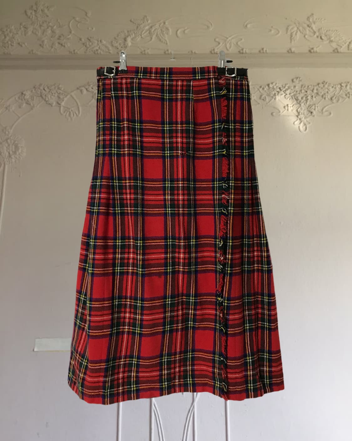vintage check pattern wrap skirt (29inch 상품이미지6